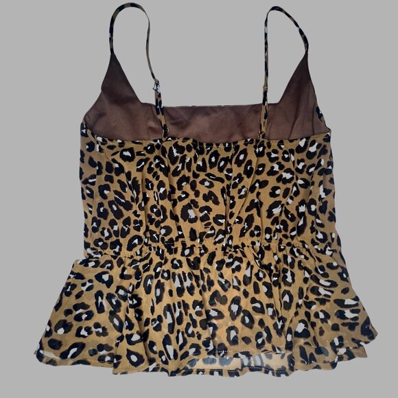 Ash & Violet Leopard Print Peplum Tank Top - XS - Picture 3 of 6